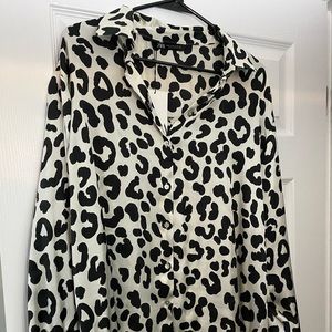Satin leopard Zara top